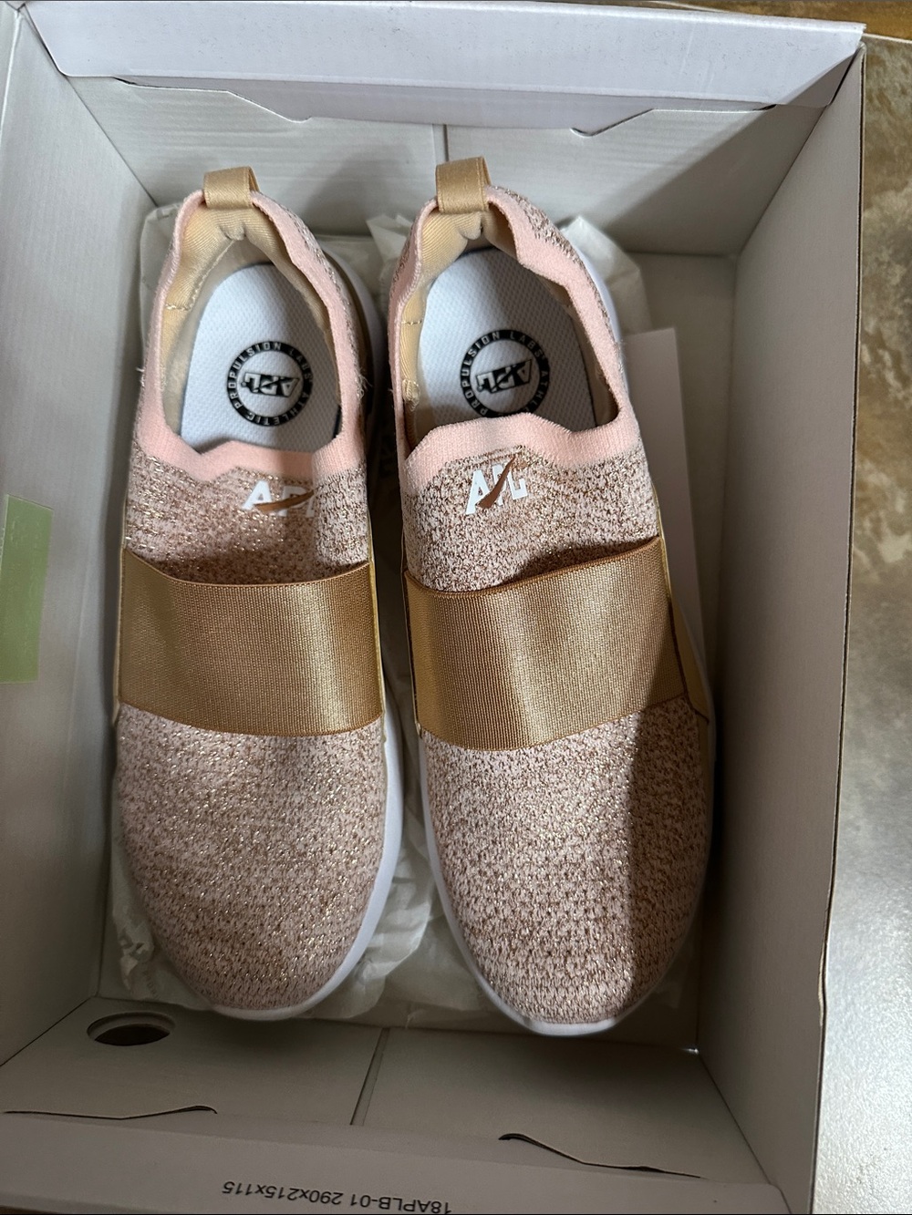 APL Slip-On Knit Sneakers in Pink and Gold